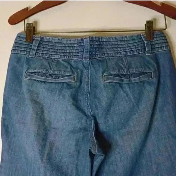 LOFT 100%Cotton Medium Indigo Flare Wide Leg Jeans - Picture 5 of 12